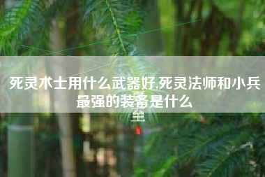 死灵术士用什么武器好,死灵法师和小兵最强的装备是什么