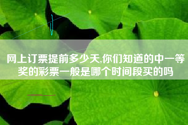 网上订票提前多少天,你们知道的中一等奖的彩票一般是哪个时间段买的吗