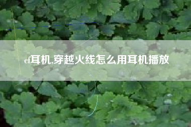 cf耳机,穿越火线怎么用耳机播放