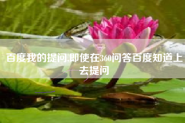 百度我的提问,即使在360问答百度知道上去提问