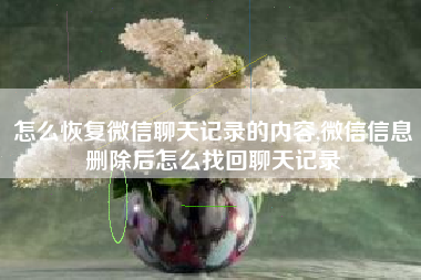 怎么恢复微信聊天记录的内容,微信信息删除后怎么找回聊天记录