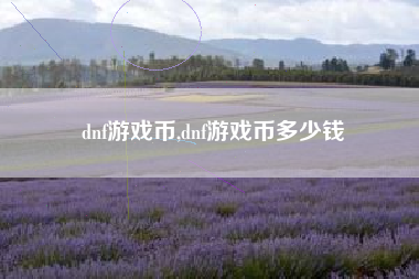 dnf游戏币,dnf游戏币多少钱