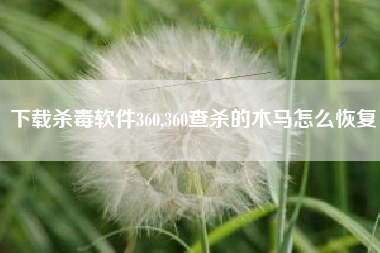 下载杀毒软件360,360查杀的木马怎么恢复