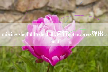 missing shell dll cshell.dll,运行noteexpress弹出cannot