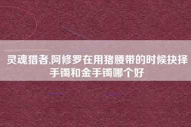 灵魂猎者,阿修罗在用猪腰带的时候抉择手镯和金手镯哪个好