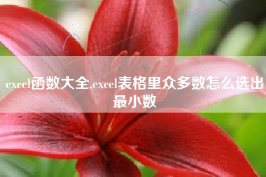 excel函数大全,excel表格里众多数怎么选出最小数