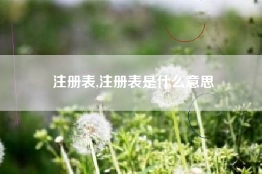 注册表,注册表是什么意思