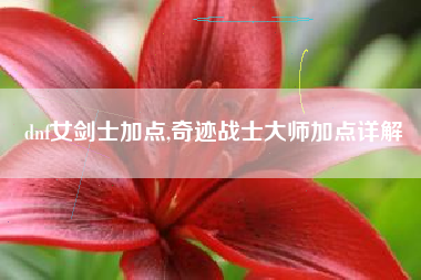 dnf女剑士加点,奇迹战士大师加点详解