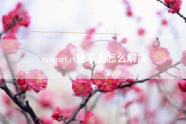 msvcirt,cf登不上怎么解决