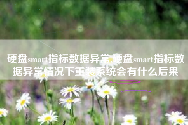 硬盘smart指标数据异常,硬盘smart指标数据异常情况下重装系统会有什么后果