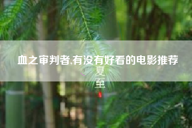 血之审判者,有没有好看的电影推荐