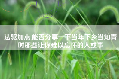 法驱加点,能否分享一下当年下乡当知青时那些让你难以忘怀的人或事