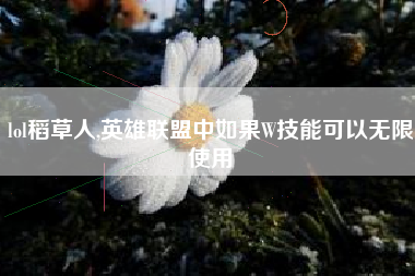 lol稻草人,英雄联盟中如果W技能可以无限使用