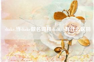 shake,当shake做名词和shaking有什么区别