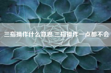 三指操作什么意思,三指操作一点都不会