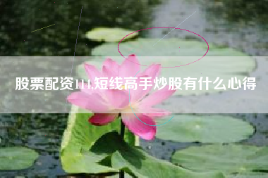 股票配资114,短线高手炒股有什么心得