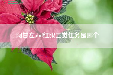 阿甘左,dnf红眼三觉任务是哪个