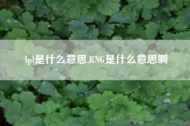 lpl是什么意思,RNG是什么意思啊