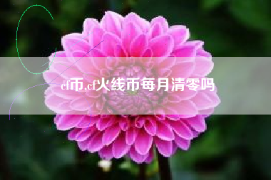 cf币,cf火线币每月清零吗