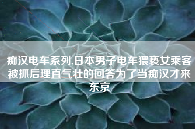 痴汉电车系列,日本男子电车猥亵女乘客被抓后理直气壮的回答为了当痴汉才来东京