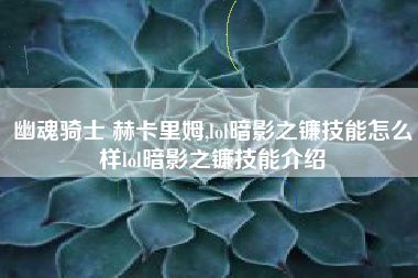 幽魂骑士 赫卡里姆,lol暗影之镰技能怎么样lol暗影之镰技能介绍