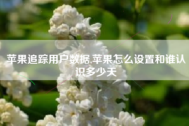 苹果追踪用户数据,苹果怎么设置和谁认识多少天