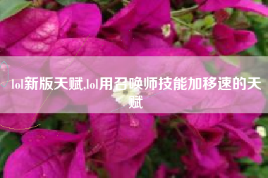 lol新版天赋,lol用召唤师技能加移速的天赋