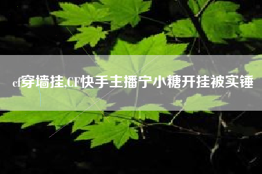 cf穿墙挂,CF快手主播宁小糖开挂被实锤