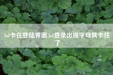 lol卡在登陆界面,lol登录出现字母就卡住了