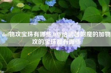 dnf物攻宝珠有哪些,DNF给武器附魔的加物攻的宝珠都有哪些