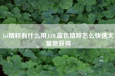 lol精粹有什么用,LOL蓝色精粹怎么快速大量地获得