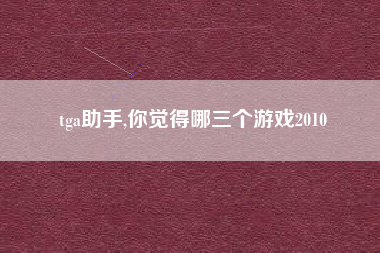 tga助手,你觉得哪三个游戏2010