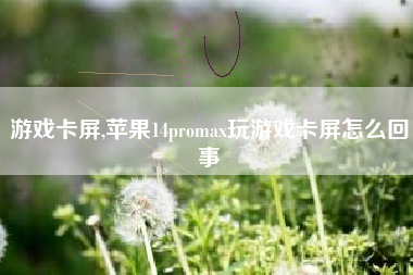 游戏卡屏,苹果14promax玩游戏卡屏怎么回事