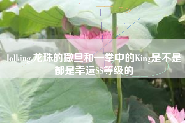 lolking,龙珠的撒旦和一拳中的King是不是都是幸运SS等级的