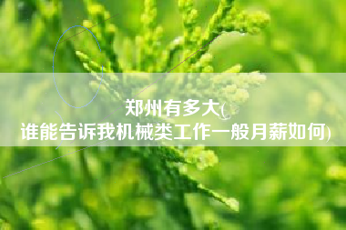 郑州有多大(
谁能告诉我机械类工作一般月薪如何)