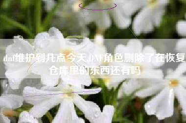 dnf维护到几点今天,DNF角色删除了在恢复仓库里的东西还有吗