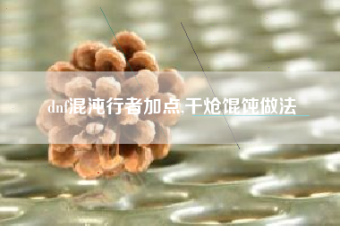 dnf混沌行者加点,干炝馄饨做法