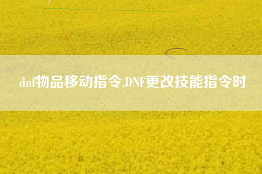 dnf物品移动指令,DNF更改技能指令时