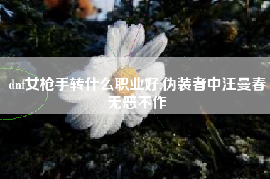 dnf女枪手转什么职业好,伪装者中汪曼春无恶不作