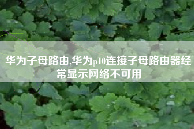 华为子母路由,华为p10连接子母路由器经常显示网络不可用