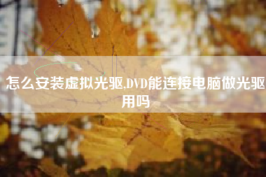 怎么安装虚拟光驱,DVD能连接电脑做光驱用吗