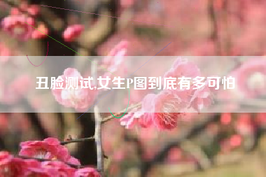 丑脸测试,女生P图到底有多可怕