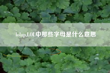 lolap,LOL中那些字母是什么意思