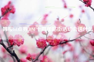 韩服lol点券,DNF十周年站街活动会送什么