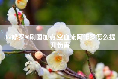 dnf修罗90刷图加点,空血流阿修罗怎么提升伤害