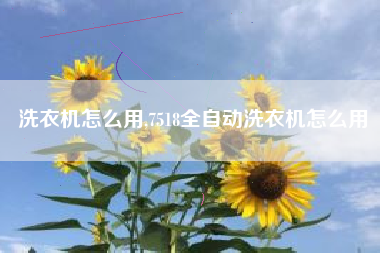 洗衣机怎么用,7518全自动洗衣机怎么用