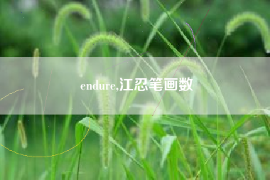 endure,江忍笔画数