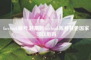 facebook账号,越南的facebook账号其他国家可以用吗