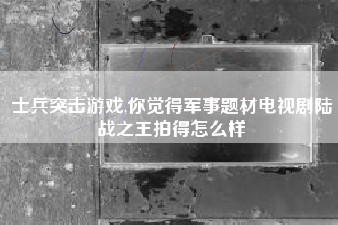 士兵突击游戏,你觉得军事题材电视剧陆战之王拍得怎么样