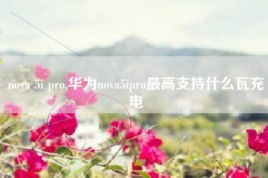 nova 5i pro,华为nova5ipro最高支持什么瓦充电